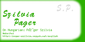 szilvia pager business card